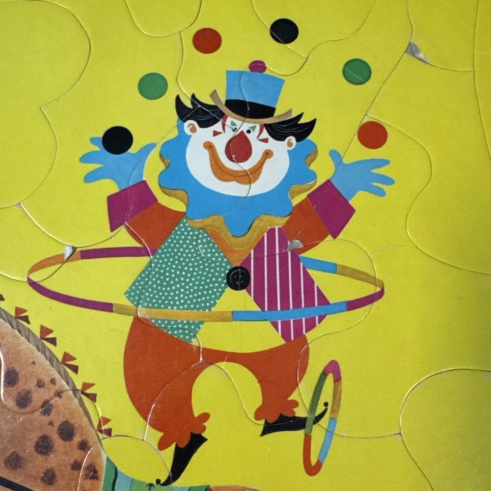 Puzzle Vintage 1964 Whitman Frame Tray Circus Pre-School No.4421 14.5